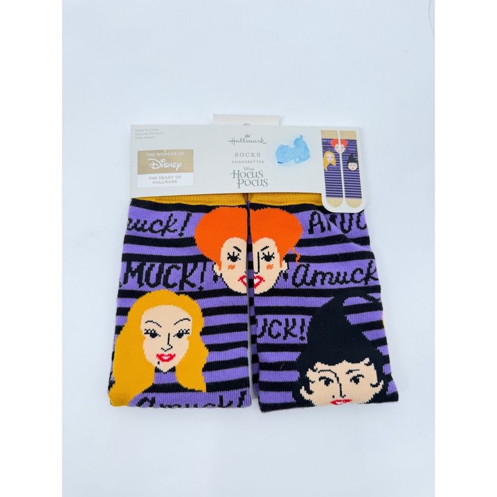Disney Hocus Pocus Socks Womens Purple Sanderson Sisters Amuck Halloween